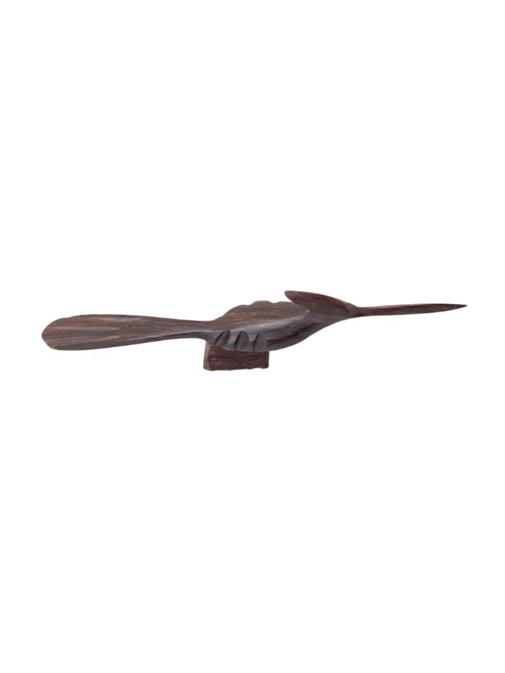Vintage Hand-Carved Ironwood Wooden Roadrunner Sculpture Bird Figurine 8 Inches